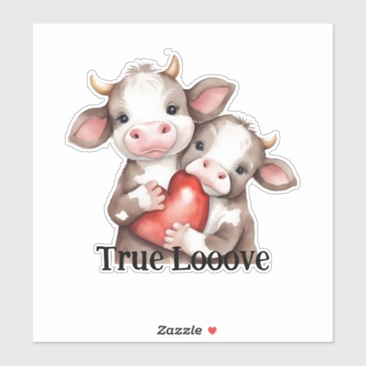 Schattige Koeien Ware Liefde Sticker (Vel)