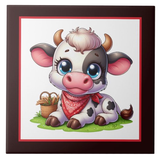 schattige koeienliefhebbers van het platteland tegeltje (Voorkant)