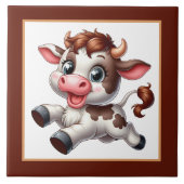 schattige koeienliefhebbers van het platteland tegeltje (Voorkant)