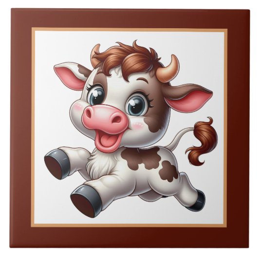 schattige koeienliefhebbers van het platteland tegeltje (Voorkant)