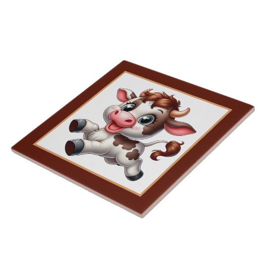 schattige koeienliefhebbers van het platteland tegeltje (Zijkant)