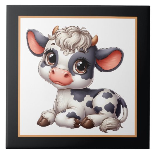 schattige koeienliefhebbers van het platteland tegeltje (Voorkant)