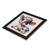 schattige koeienliefhebbers van het platteland tegeltje (Zijkant)