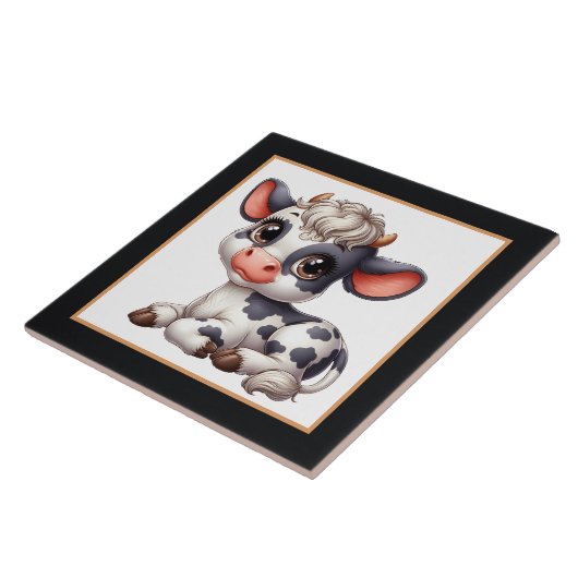 schattige koeienliefhebbers van het platteland tegeltje (Zijkant)