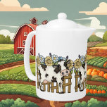 schattige koeienliefhebbers van het platteland theepot<br><div class="desc">Cute Country koe houdt van theepot</div>