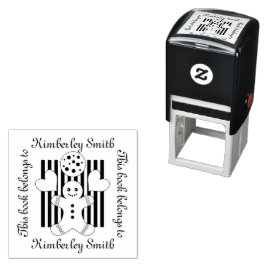 Schattige Koekje Peperkoek Man Dit Boek Hoort Bij Zelfinktende Stempel