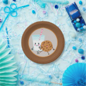 schattige koekjes en melkfeest papieren bordje (Feest)