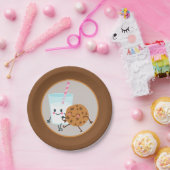 schattige koekjes en melkfeest papieren bordje (Feest)