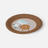 schattige koekjes en melkfeest papieren bordje (Gekanteld)