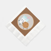 schattige koekjes en melkfeest servet (Hoek)