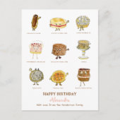 schattige koekjesdessert-illustraties briefkaart (Voorkant)