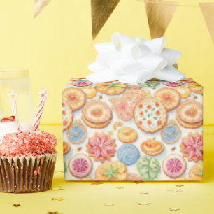 Schattige koekjesfeest tegelpatroon cadeaupapier