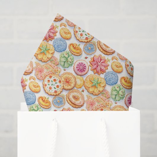 Schattige koekjesfeest tegelpatroon tissuepapier (Cadeauzakje)