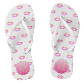 Schattige koelglazen lips, monogram teenslippers (Voetbed)