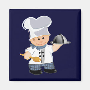 schattige koelkast magneet met chef