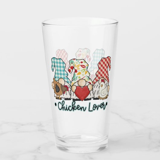 schattige koepelkipliefhebbers glas (Achterkant)