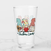 schattige koepelkipliefhebbers glas (Voorkant)