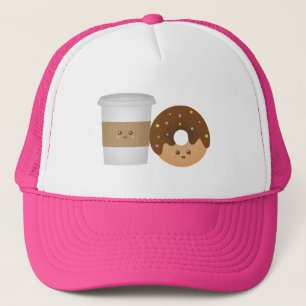 Schattige koffie en donut, jij maakt me compleet trucker pet