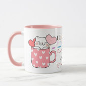 Schattige koffie en katten thema gepersonaliseerd mok (Links)