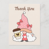 Schattige koffie kabouter voeg tekst toe dank je  briefkaart (Voorkant)