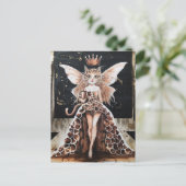 Schattige Koffie Kattenfee in het Mode Show Briefkaart (Staand voorkant)