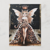 Schattige Koffie Kattenfee in het Mode Show Briefkaart (Voorkant)