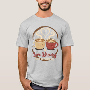 Schattige koffie liefde brouwende Valentijn T-shirt
