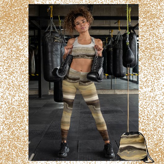 Schattige koffie marmer leggings