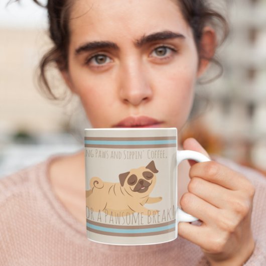 Schattige koffie Mok met mopshond