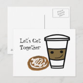 Schattige koffie ontmoeting briefkaart (Voorkant / Achterkant)
