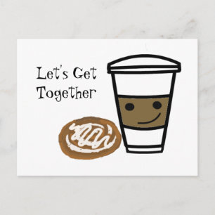 Schattige koffie ontmoeting briefkaart
