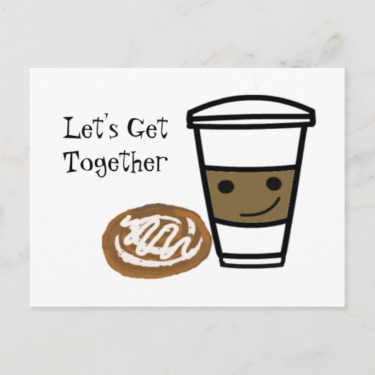 Schattige koffie ontmoeting briefkaart (Voorkant)