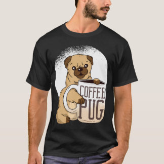 Schattige Koffie Pugs Liefhebber T-shirt