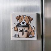 Schattige koffie puppy koelkast magneet