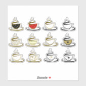 Schattige koffie sticker (Vel)