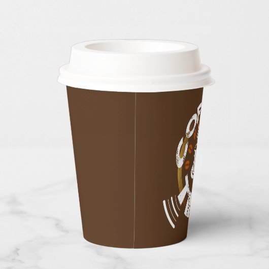 schattige koffiebar-liefhebbers papieren bekers (Rechts)