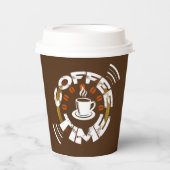 schattige koffiebar-liefhebbers papieren bekers (Voorkant)