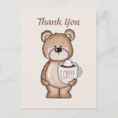 Schattige koffiebeer voeg tekst toe Dank je Briefkaart (Voorkant)