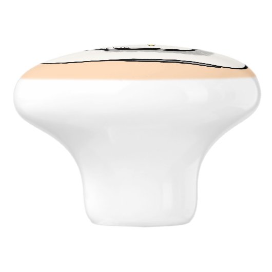 schattige koffiebonen in koffiebeker keramische knop (Zijkant)