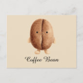 Schattige koffieboon briefkaart (Voorkant)