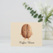 Schattige koffieboon briefkaart (Staand voorkant)