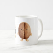Schattige koffieboon koffiemok (Voorkant rechts)