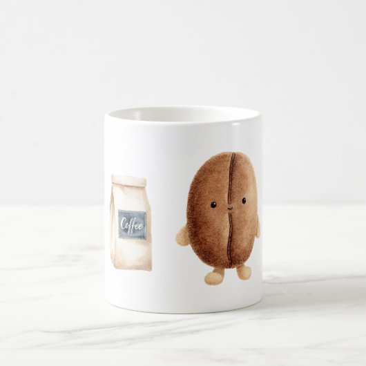 Schattige koffieboon koffiemok (Center)