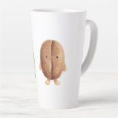 Schattige koffieboon latte mok (Rechterhoek)