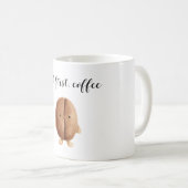 Schattige koffieboon maar eerst koffie koffiemok (Voorkant rechts)
