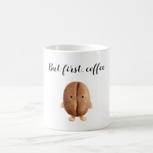 Schattige koffieboon maar eerst koffie koffiemok (Center)