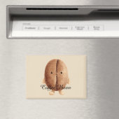 Schattige koffieboon magneet (Insitu (Vaatwasser))
