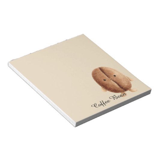 Schattige koffieboon notitieblok (Schuin)