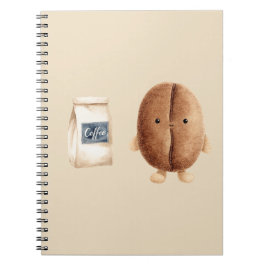 Schattige koffieboon notitieboek