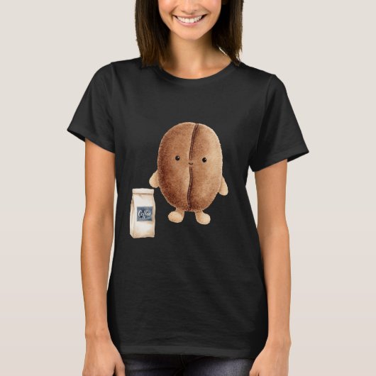 Schattige koffieboon t-shirt (Voorkant)